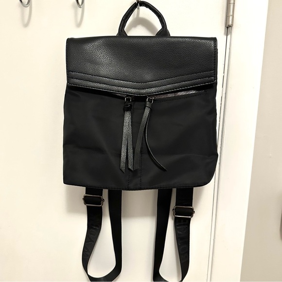 New BOTKIER Women\'s TRIGGER MINI Black Nylon/Faux Leather BACKPACK NWT bag purse main image 2